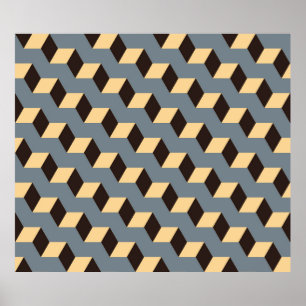 geometrisch naadloos element met kubieke trap in z poster