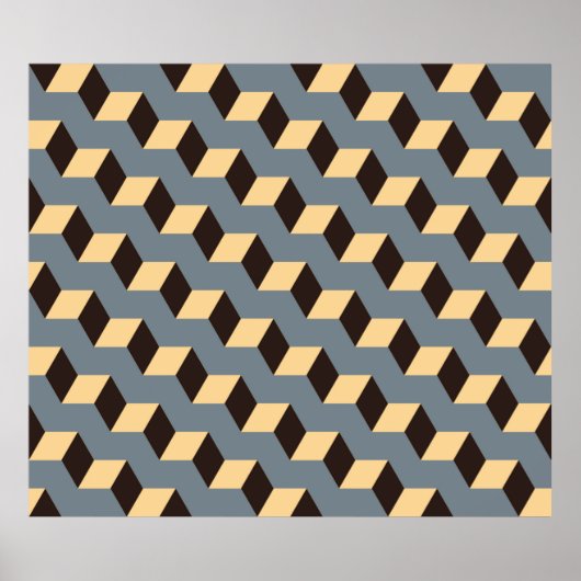 geometrisch naadloos element met kubieke trap in z poster (Voorkant)