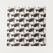 Geometrisch naadloos patroon gezichtsveld en ogen wandkleed (Voorkant (horizontaal))