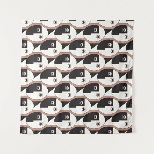 Geometrisch naadloos patroon gezichtsveld en ogen wandkleed (Voorkant (horizontaal))