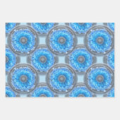 Geometrisch naadloos patroon. Kogels en blauwe blo Inpakpapier Vel (Voorkant 2)