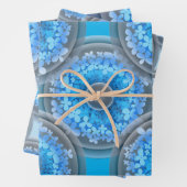 Geometrisch naadloos patroon. Kogels en blauwe blo Inpakpapier Vel (In situ)