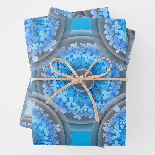 Geometrisch naadloos patroon. Kogels en blauwe blo Inpakpapier Vel (In situ)