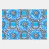 Geometrisch naadloos patroon. Kogels en blauwe blo Inpakpapier Vel (Voorkant)