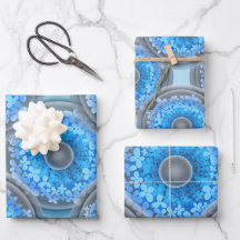 Geometrisch naadloos patroon. Kogels en blauwe blo