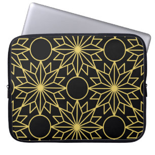Geometrisch naadloos patroon met gestileerde golde laptop sleeve