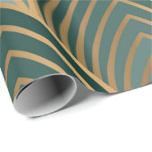 Geometrisch naadloos patroon met golden en groene  cadeaupapier (Rol Hoek)