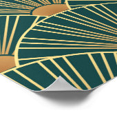 Geometrisch naadloos patroon met gouden lijnen. Gr Poster (Hoek)