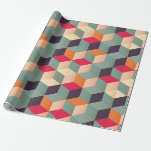 Geometrisch naadloos patroon met kleurrijke vierka cadeaupapier