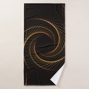 Geometrisch naadloos patroon van gouden stippen badhanddoek