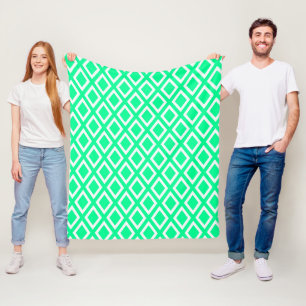 Geometrisch nagenoeg groene diamantpatroon van neo fleece deken