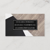 Geometrisch namaak hout lederen golvende kleur blo visitekaartje (Achterkant)