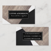 Geometrisch namaak hout lederen golvende kleur blo visitekaartje (Voorkant / Achterkant)