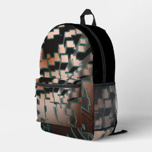 Geometrisch neon futuristisch extrusiepatroon bedrukte rugzak
