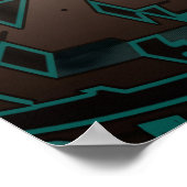 Geometrisch neon futuristisch extrusiepatroon poster (Hoek)