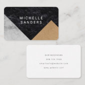 Geometrisch nep lederen leisteen paneel visitekaartje (Voorkant / Achterkant)
