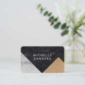 Geometrisch nep lederen leisteen paneel visitekaartje (Staand voorkant)