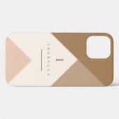 Geometrisch Neutraal Bruin & Tan - Monogram - Case-Mate iPhone Case (Achterkant (horizontaal))