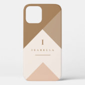 Geometrisch Neutraal Bruin & Tan - Monogram - Case-Mate iPhone Case (Achterkant)