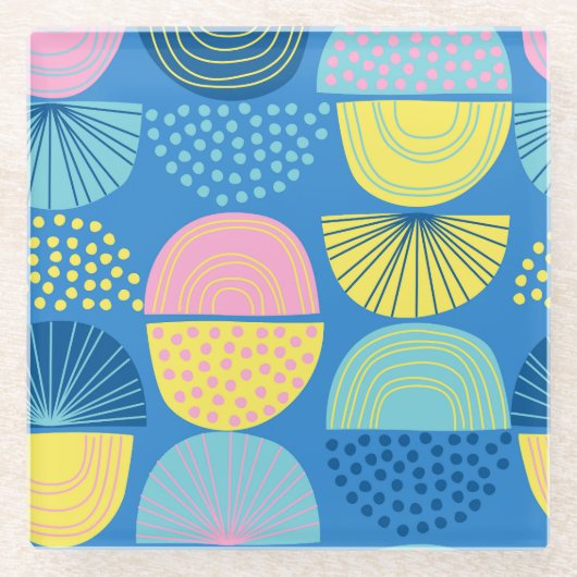 Geometrisch Noords: Abstracte achtergrond. Glazen Onderzetter (Voorkant)