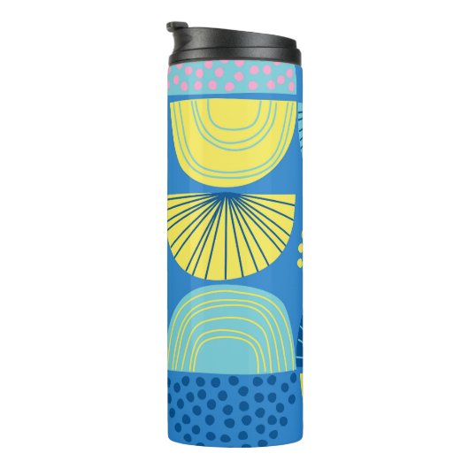 Geometrisch Noords: Abstracte achtergrond. Thermosbeker (Geroteerd rechts)