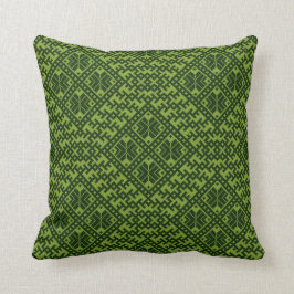 Geometrisch noords patroon in groen kussen