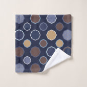 Geometrisch, octagon, diagonale lijnen, polkadots bad handdoek (Wasdoekje)