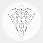 Geometrisch - Olifant Sticker (Voorkant)
