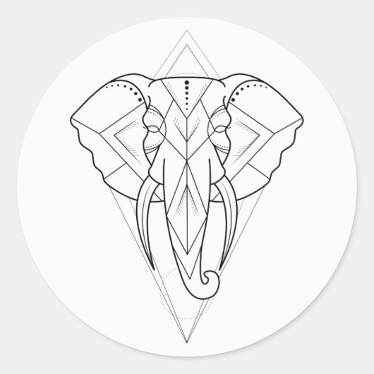 Geometrisch - Olifant Sticker (Voorkant)