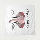 Geometrisch olifantenkop verjaardag leeftijd en na wandkleed (Voorkant (horizontaal))