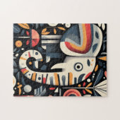 Geometrisch olifantenportret legpuzzel (Horizontaal)