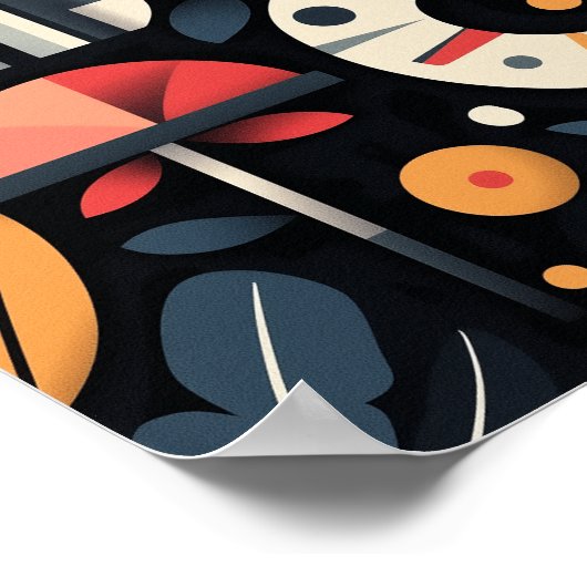 Geometrisch olifantenportret poster (Hoek)