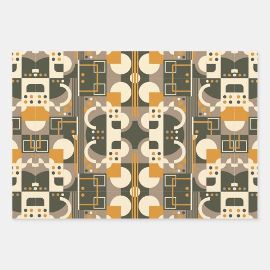 Geometrisch omhullingspapier met moderne retro Ear Inpakpapier Vel (Voorkant 2)