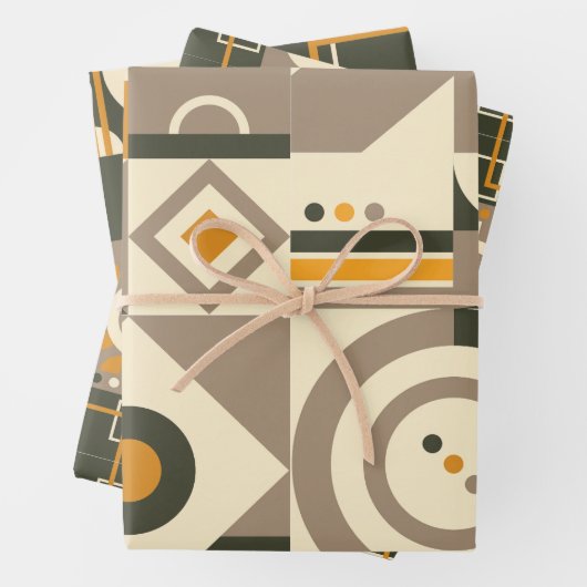 Geometrisch omhullingspapier met moderne retro Ear Inpakpapier Vel (In situ)