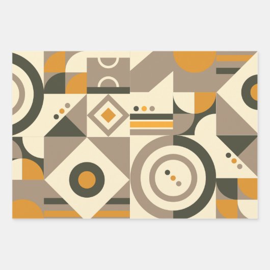 Geometrisch omhullingspapier met moderne retro Ear Inpakpapier Vel (Voorkant)
