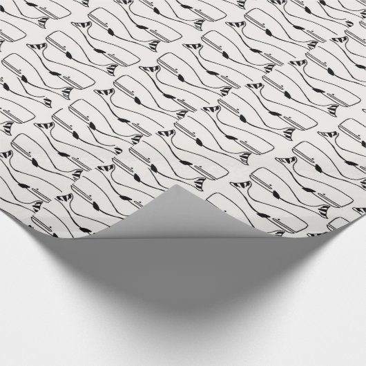 Geometrisch omhullingspatroon voor walvissen, papi cadeaupapier (Hoek)