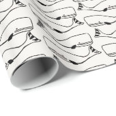 Geometrisch omhullingspatroon voor walvissen, papi cadeaupapier (Rol Hoek)