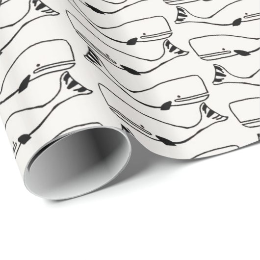 Geometrisch omhullingspatroon voor walvissen, papi cadeaupapier (Rol Hoek)