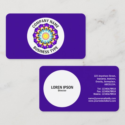 Geometrisch ontwerp 070714(01) - Paars #3B0094 Visitekaartje (Voorkant / Achterkant)