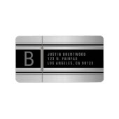 Geometrisch ontwerp Faux Metal Return Address Etiket (Voorkant)