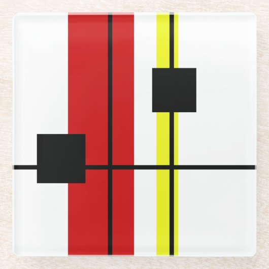 Geometrisch ontwerp glazen onderzetter (Voorkant)