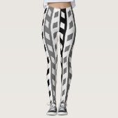 Geometrisch ontwerp, grijs, zwart, wit, leggings (Voorkant)