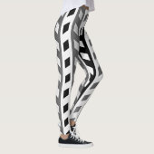 Geometrisch ontwerp, grijs, zwart, wit, leggings (Rechts)