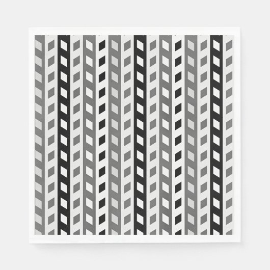 Geometrisch ontwerp, grijs, zwart, wit, servet (Voorkant)