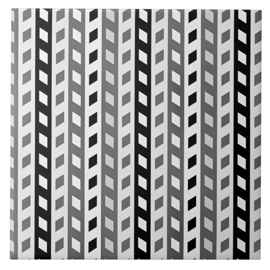 Geometrisch ontwerp, grijs, zwart, wit, tegeltje (Voorkant)