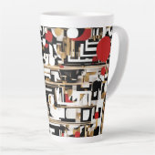 Geometrisch ontwerp groot latte mok (Rechterhoek)