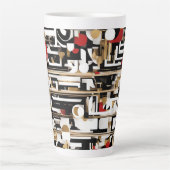 Geometrisch ontwerp groot latte mok (Voorkant)