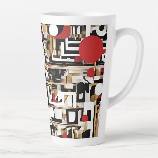 Geometrisch ontwerp groot latte mok (Rechts)