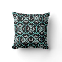 Geometrisch ontwerp in Aqua Blue, White en Black