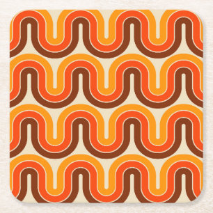 Geometrisch ontwerp in jaren '70 kartonnen onderzetters